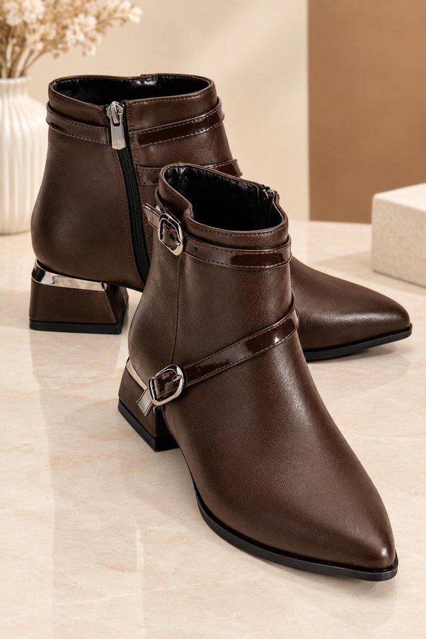 L01-Cross-Toked Women's Casual Boots Short Heeled 3cm Heel