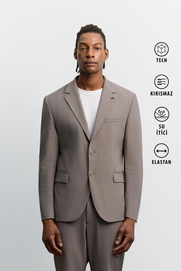 Men's Mink Mono Closure, Pocket Pocket Technical Classic Jacket A62Y4009