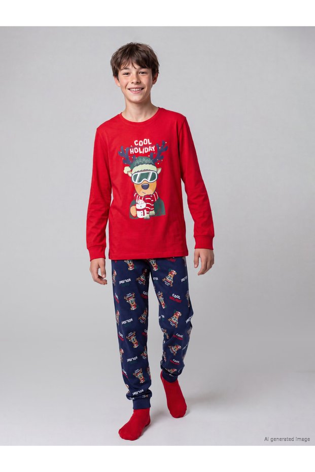 Quality Pieces from Çelebi Store: New Year's Themed Boys' Pajama Set