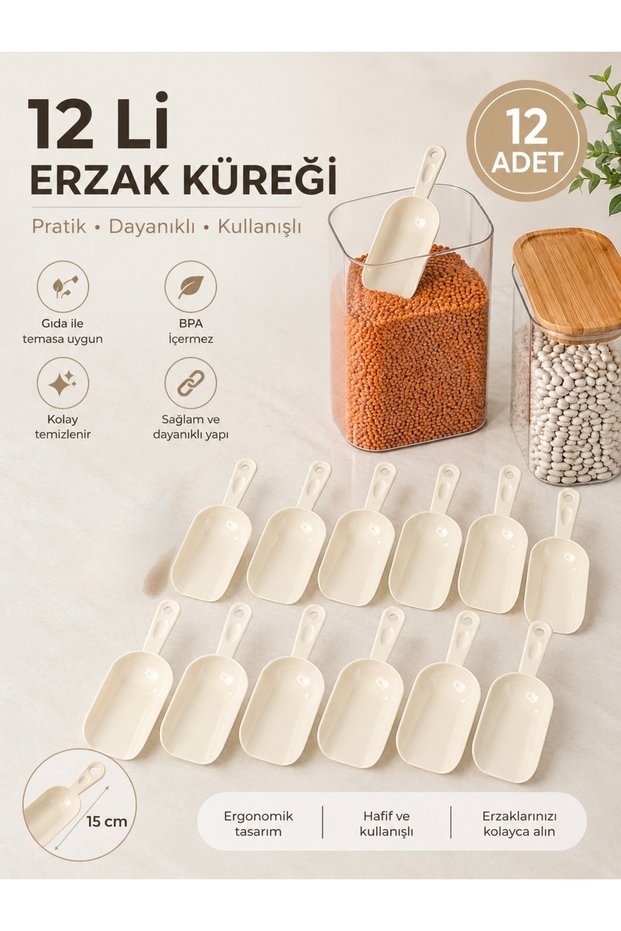 12 Pieces of Food Measuring Shovel for Spices, Pulses, Flour, Sugar, Detergent Measuring Shovel Pulses Shovel