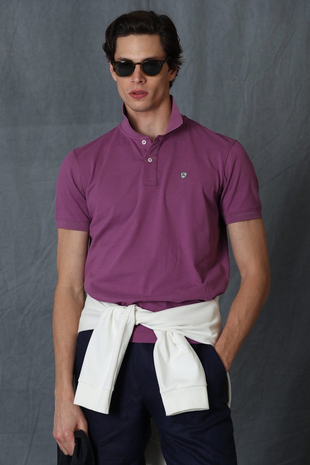Laon Sports Polo Neck Men's T-Shirt Claret Red