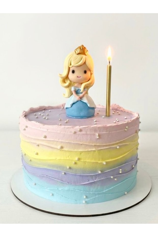 Handmade Long-Haired Princess Figured Cake Decoration Model 2 / Birthday Ornament / Cake Decor - 1 Piece