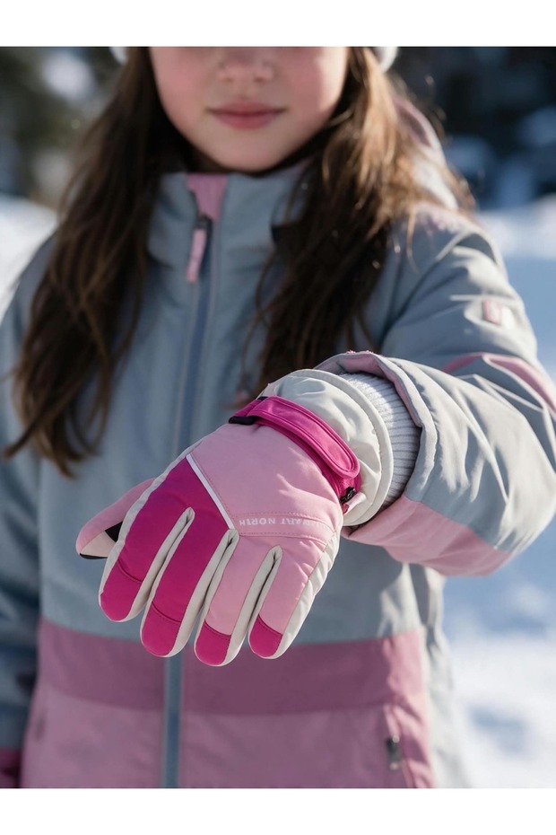 9-15 Years Old Girls' Fleece-Lined Snow Ski Gloves
