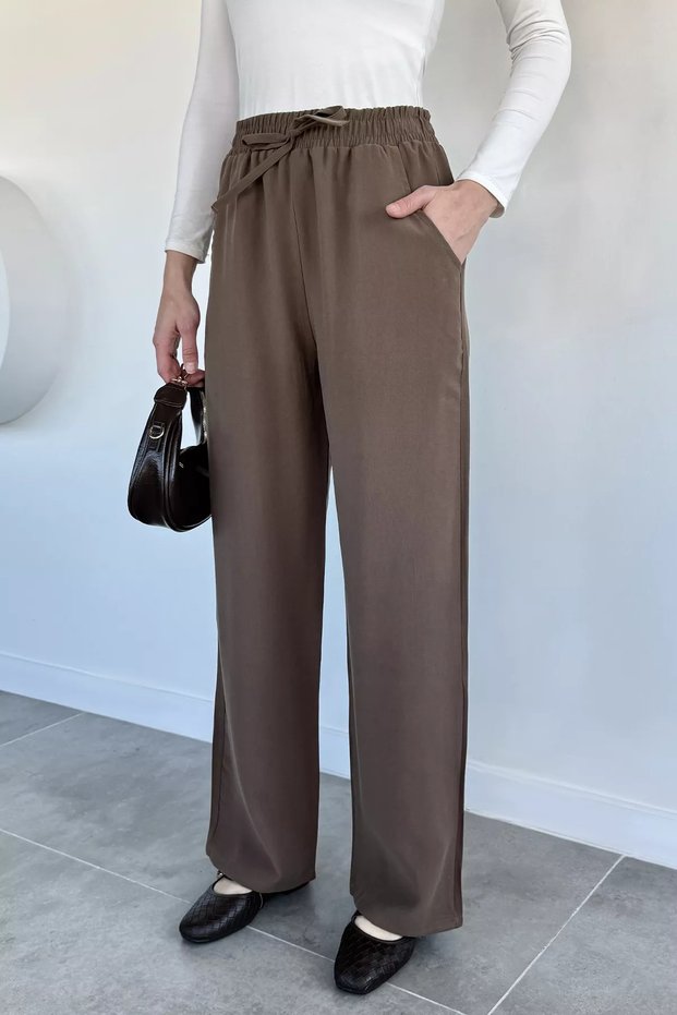 Women's Elastic Waist High Waist Palazzo Pants