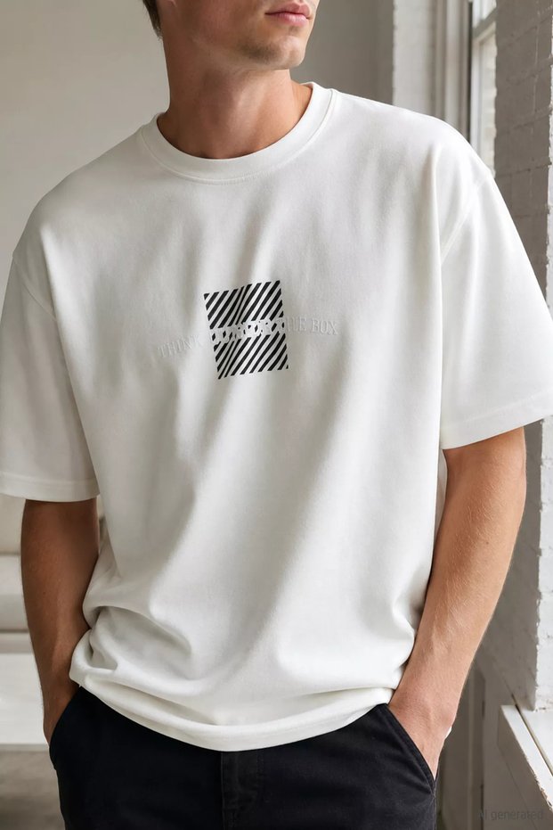 Men's Front Printed Crew Neck T-Shirt