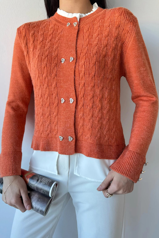 Sleeveless and Front-Buttoned Knitwear Jacket (Available in Sizes S, M, L, XL)