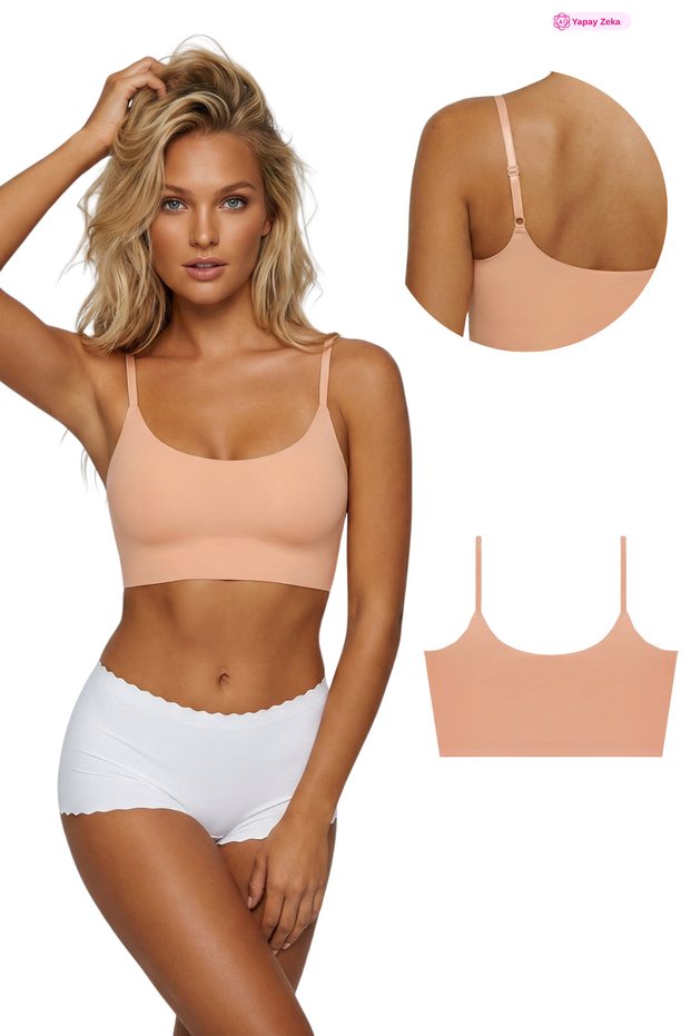777 Women's Laser Cut Crop Bustier with Adjustable Thin Straps