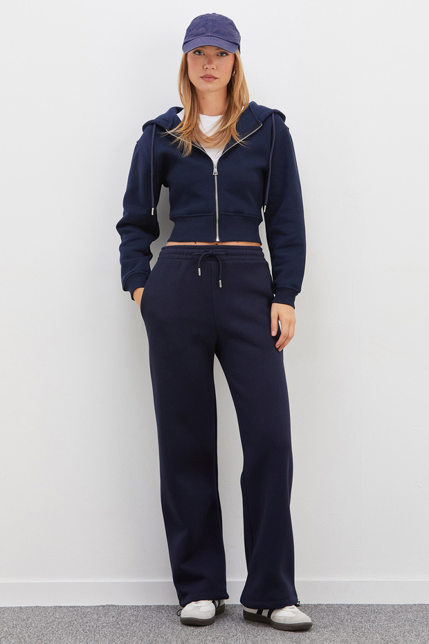 3 Threaded Waist Tie-Up Sweatpants with Stopper
