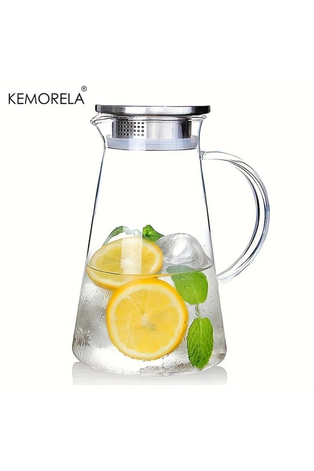 2.0L Transparent Water Jug Transparent Heat-Resistant Glass Cold Water Kettle And Cups Water Pot Wit