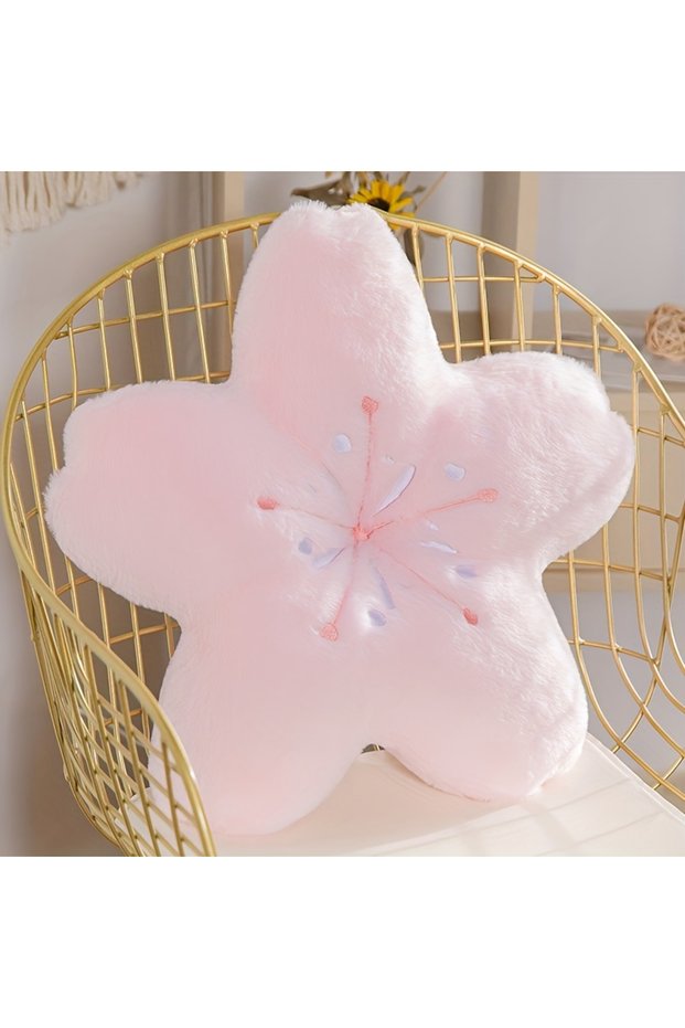 Pink Super Soft Cherry Blossom Flower Pillow, Princess Style Love Pillow for Living Room, Adult, Cut