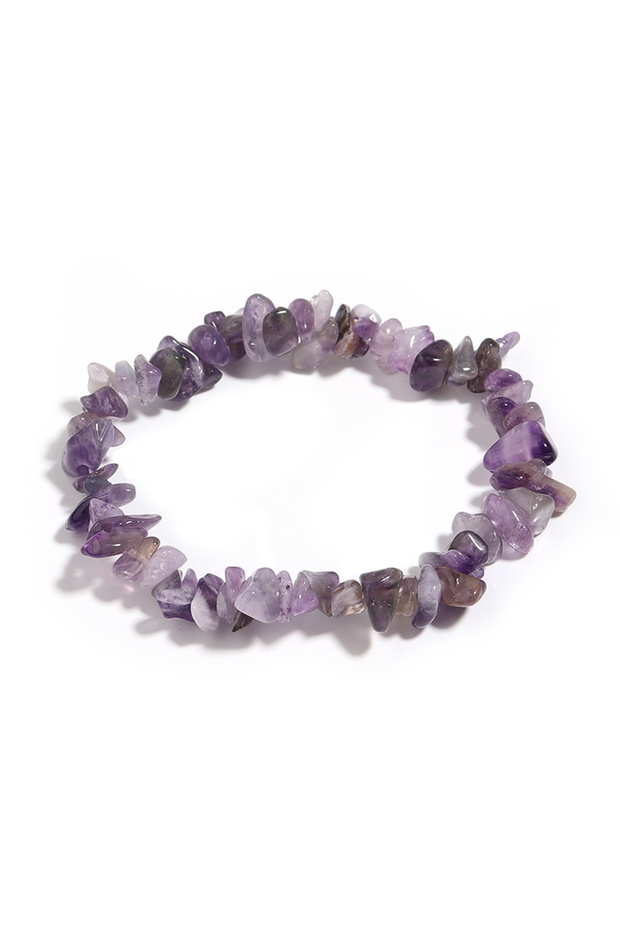 Amethyst Reiki treatment Crystal Quartz Natural Stone Bracelet Charm Raw chip Healing Chakra Yoga St
