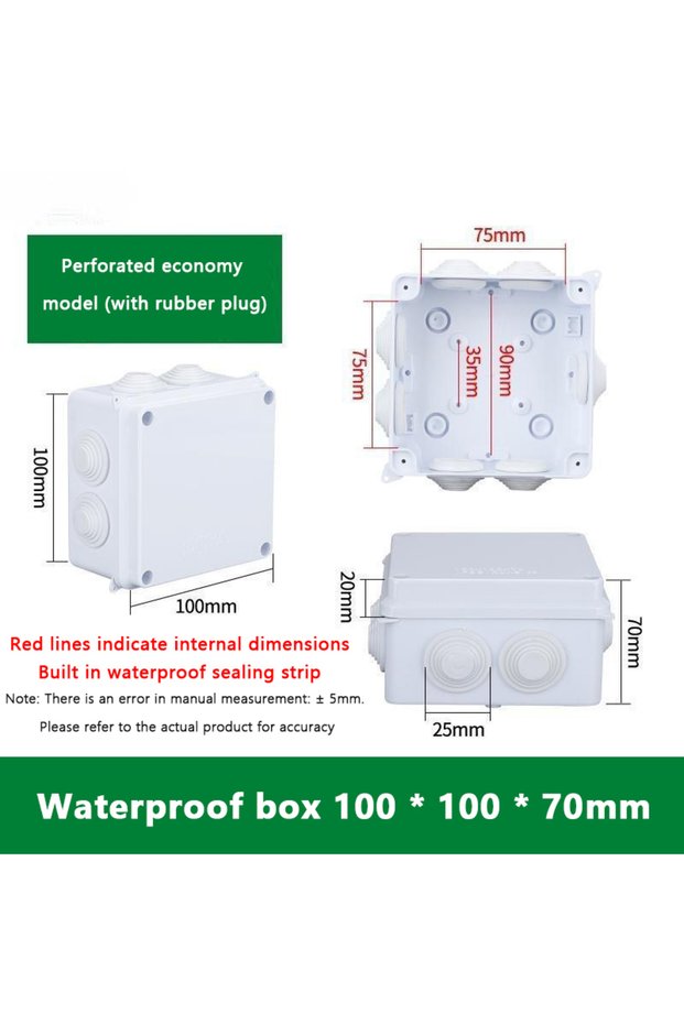 D White Connection Cable Branch DIY Waterproof IP65 Power Case Junction Box Indoor Wire Shell Electr