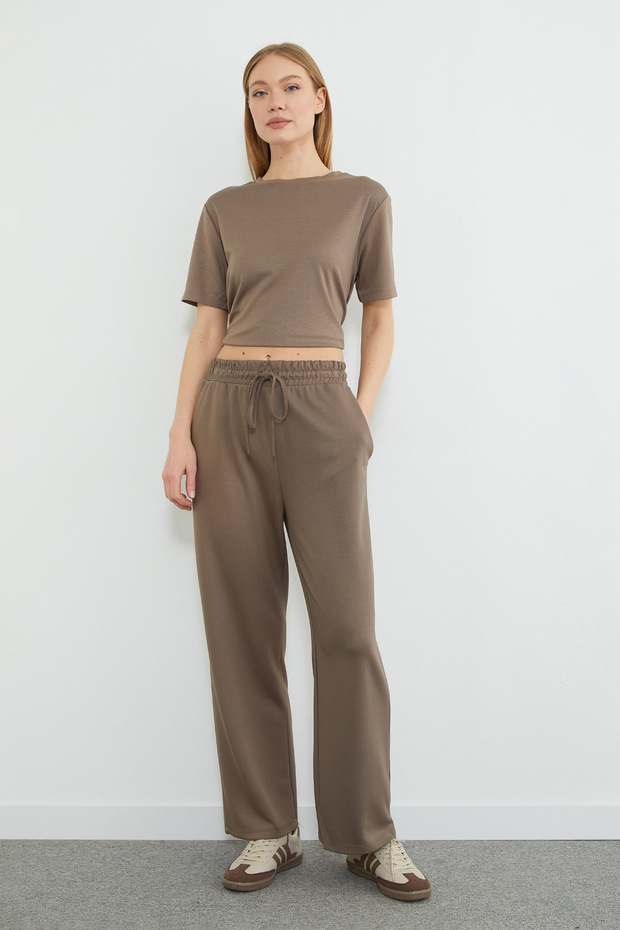 Beli Lace-Up Pocketed Modal Sweatpants