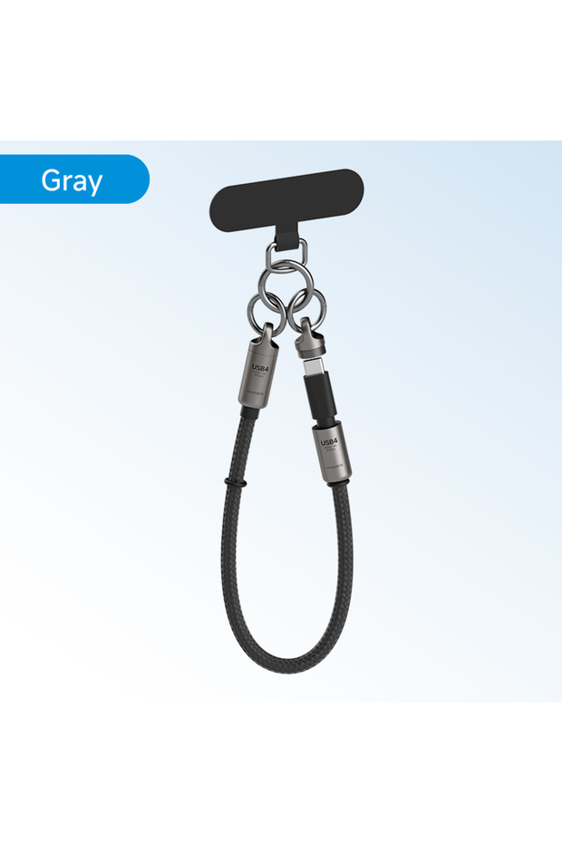 Lanyard 0.3m Gray Hagibis Short USB4 Cable Portable Keychain C to C Cable Lanyard Type-C Cable 240W