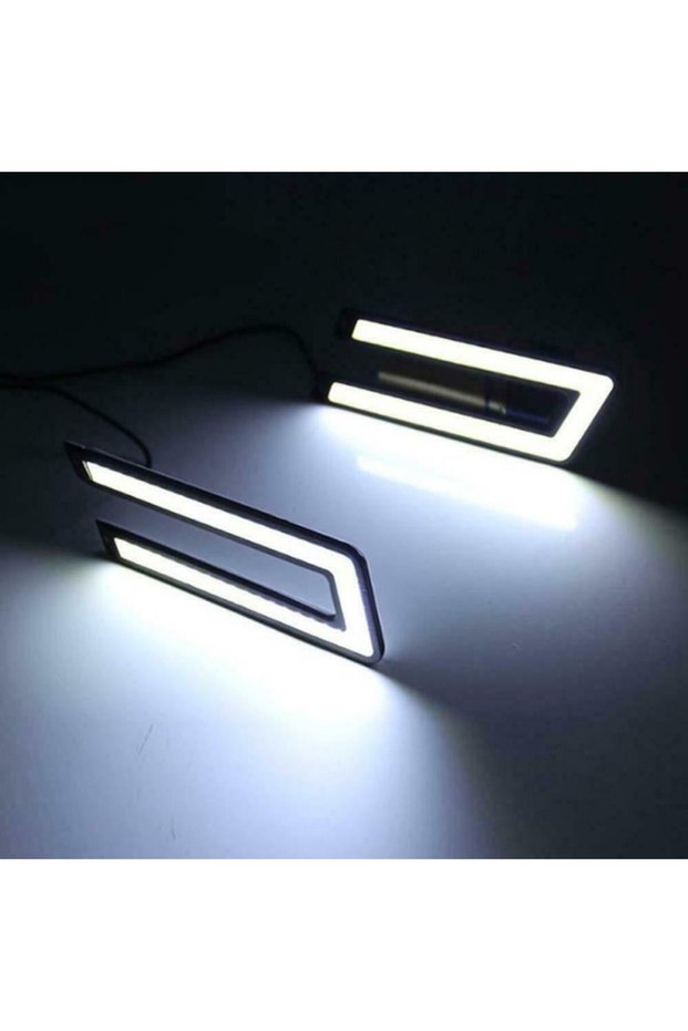 U-LED-DRL NLpearl 1pair Car Styling COB LED DRL Daytime Running Light Auto DC 12V Bright LED DRL Ext