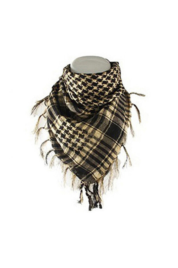 sand color Fashion Fashion Lightweight Army Plaid Scarf Unisex Tactical Arab Scarf To Keep Warm