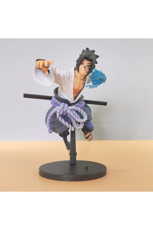 Bandai No Box Naruto Sasuke Anime Action Figure Toys 20CM Uchiha Cartoon PVC Figurine Collection Des