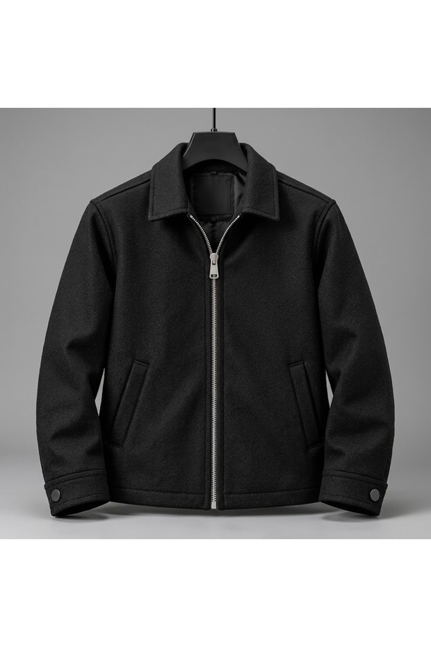 Men's Black Viral Model Cashmere Coat