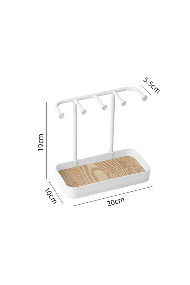 White Fashion Jewelry Display Rack with Drawer Box Earrings Necklaces Jewelry Storage Rack with Wood