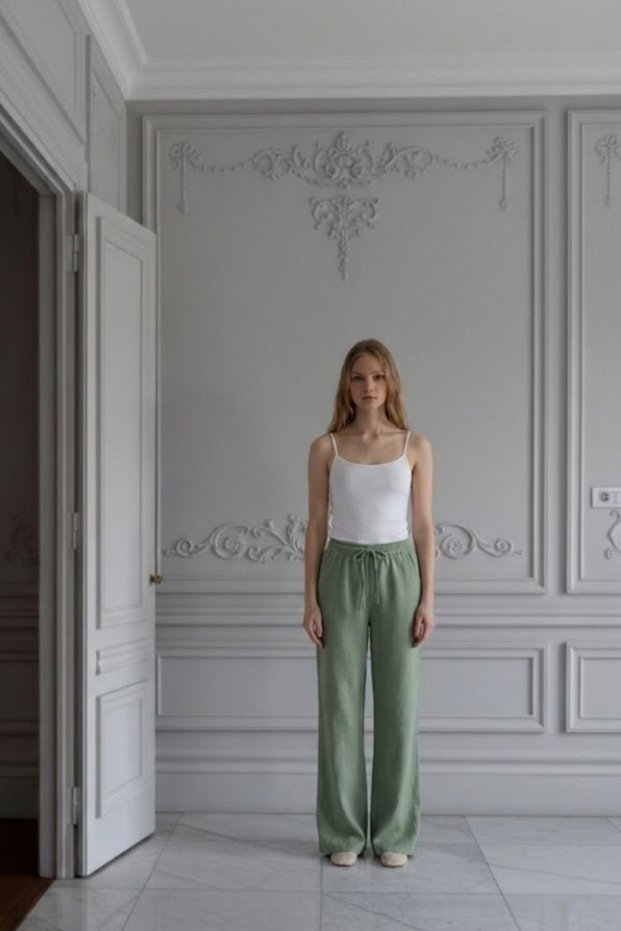 Elastic Waist Oversize Wide Leg Pants