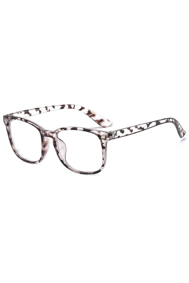 GRAY 3pcs Lightweight PC Frames Minimalist Square Clear Lens Glasses - Blue Light Blocking, Full Fra