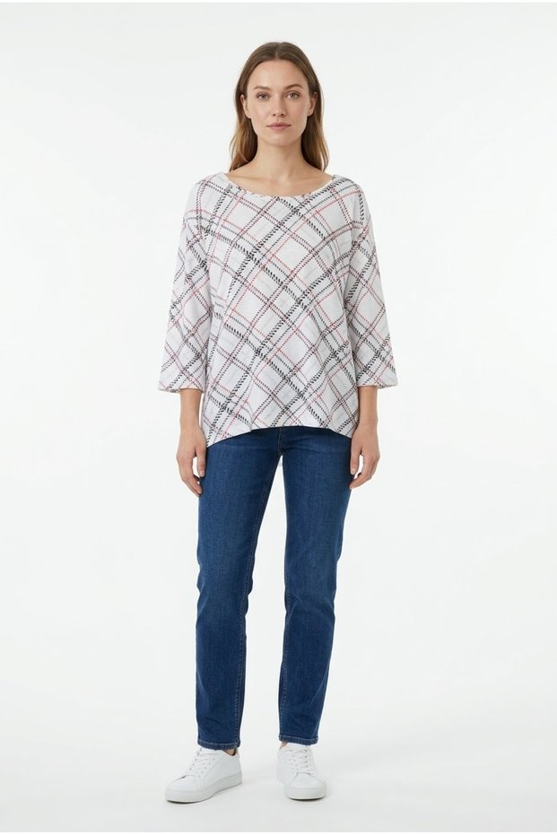Women's Plaid Patterned Relaxed Fit Knitwear Sweater