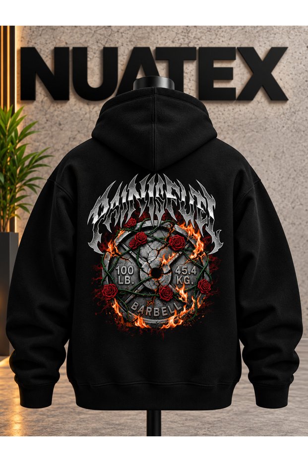Sirt Printed 3 Thread Raster Regular Fit Hooded Kangaroo Pocket Sweatshirt