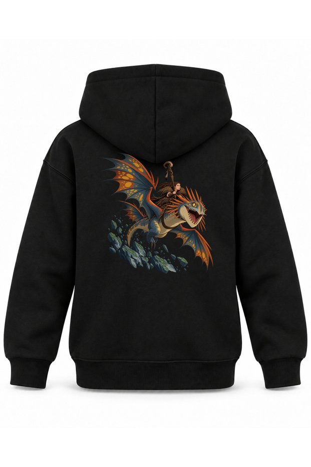 How to Train Your Dragon Flight of the Valka Printed Black Kids Hoodie