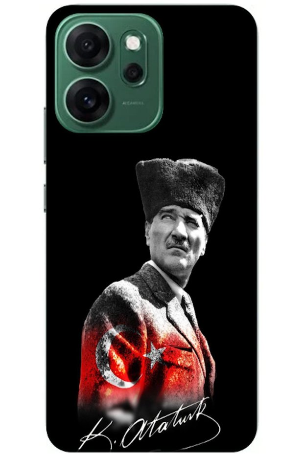 Oppo Reno14 F Compatible Case Mustafa Kemal Atatürk Design V2 Silicone Case (Printed)