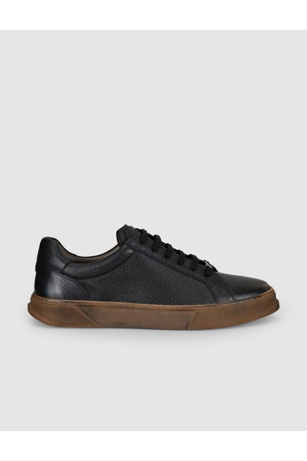 Genuine Leather Brown Lace-Up Men's Sneaker Shoes