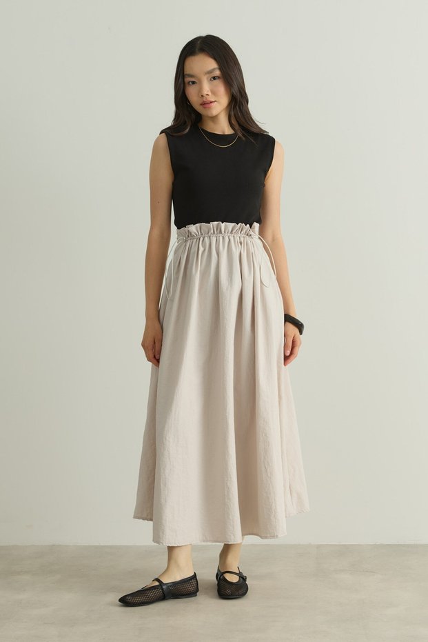 Drawstring Detailed Parachute Skirt with Stopper