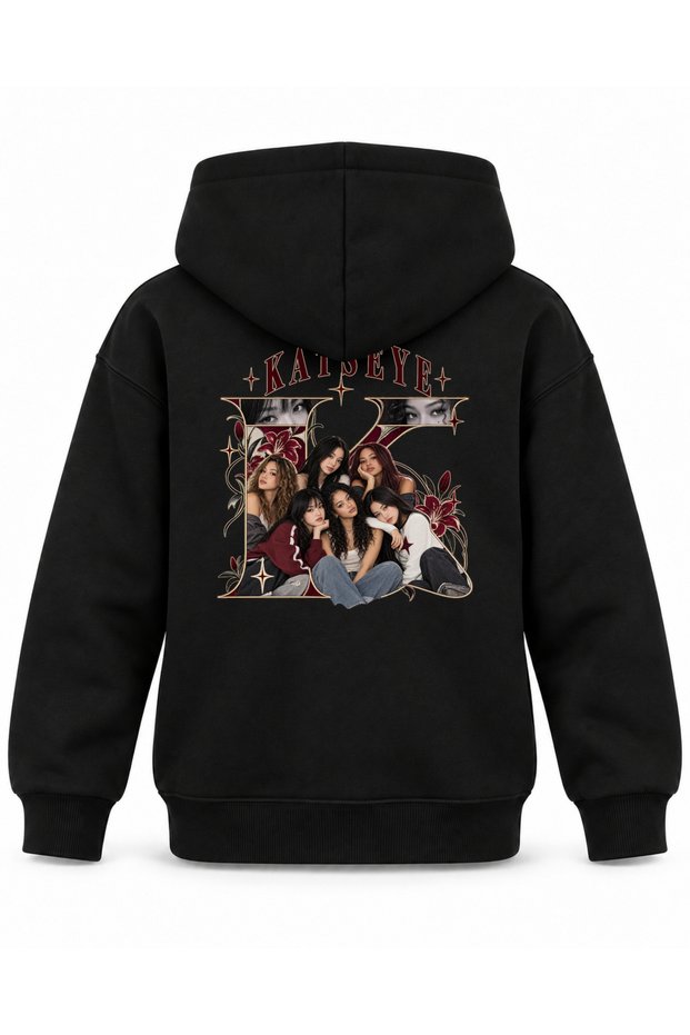 Katseye Floral Monogram Archive Printed Kids' Hooded Sweatshirt