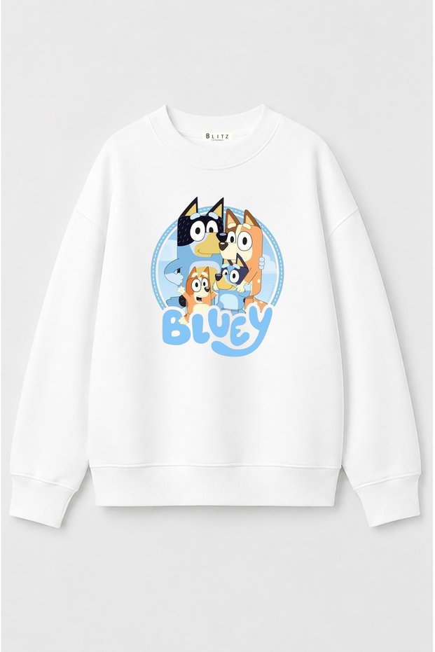 Bluey Printed 3 Thread Crew Neck Sweatshirt