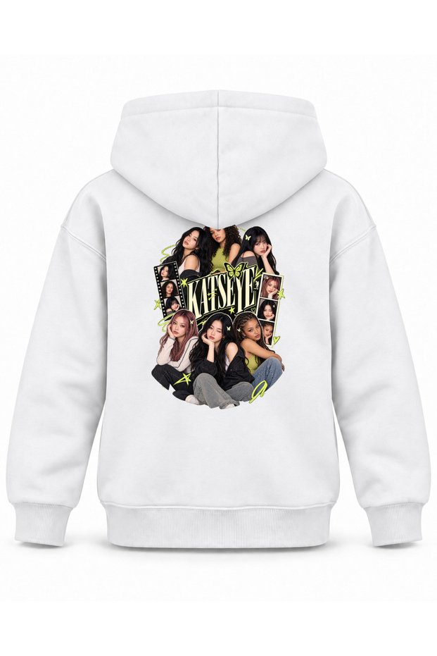 Katseye Butterfly Clip Portrait Printed Children's Hooded Sweatshirt