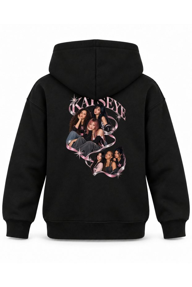 Katseye Saten Album Editorial Printed Children's Hooded Sweatshirt