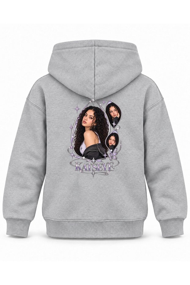 Katseye Damla Ayna Graphic Printed Children's Hooded Sweatshirt