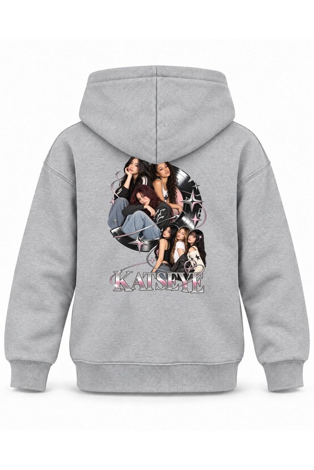Katseye Pikap Daire Editorial Printed Children's Hooded Sweatshirt