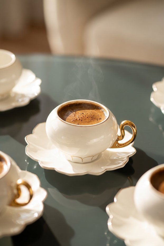 Bailey Gold 6-Piece Porcelain Coffee Cup Set 100 ml Mxg-09410