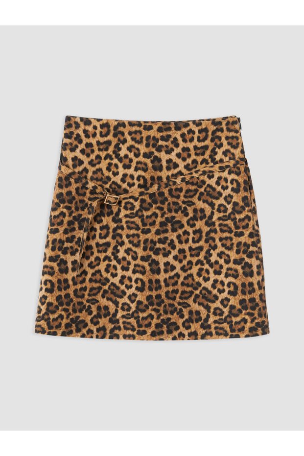 High-Quality Pieces from Çelebi Store: Leopard-Printed A-Line Crepe Skort