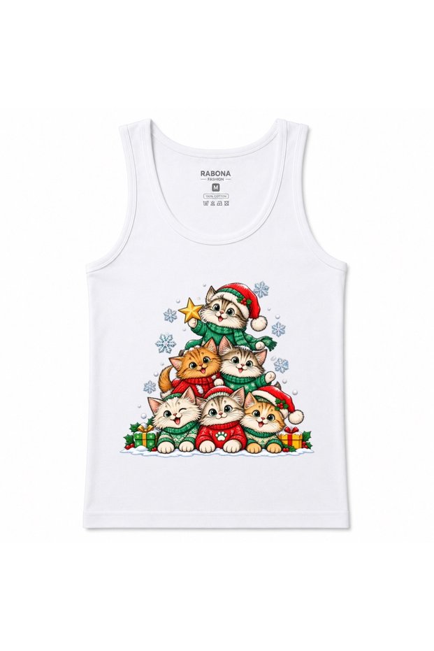 Christmas Kitty Tree – Cute Festive Kittens Graphic Tank Top
