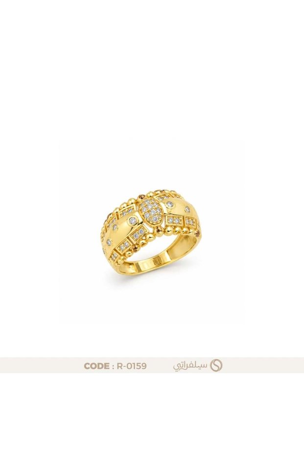 خاتم فضة عيار 925 بتصميم بيضاوي مرصع بالزركون