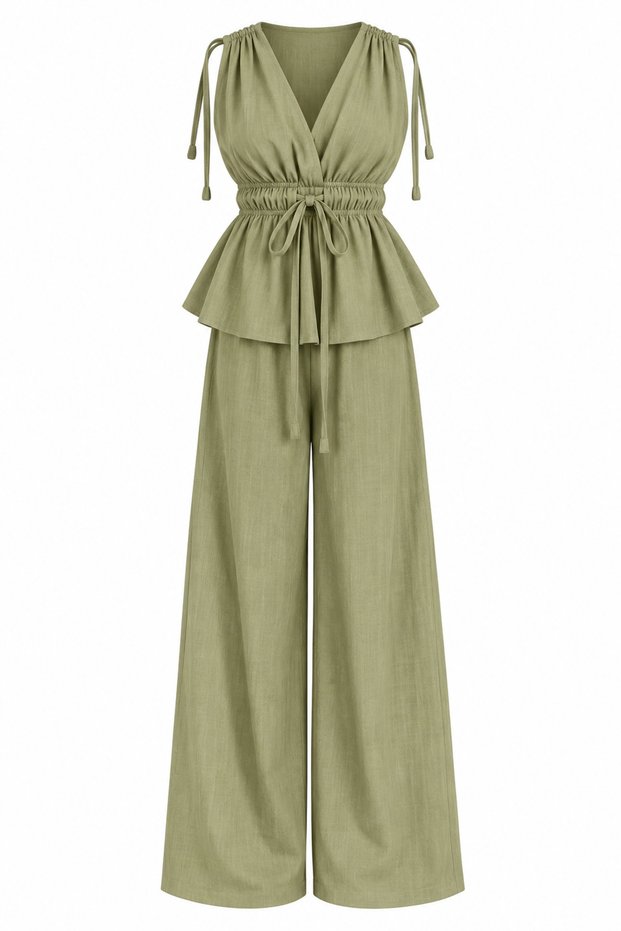 Çağla 100% Cotton Shoulder and Drawstring Set - 2Y8612