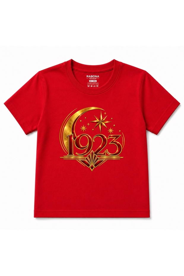 1923 Golden Crescent and Stars – Republican Themed Art Deco Design 100% Cotton Kids T-Shirt