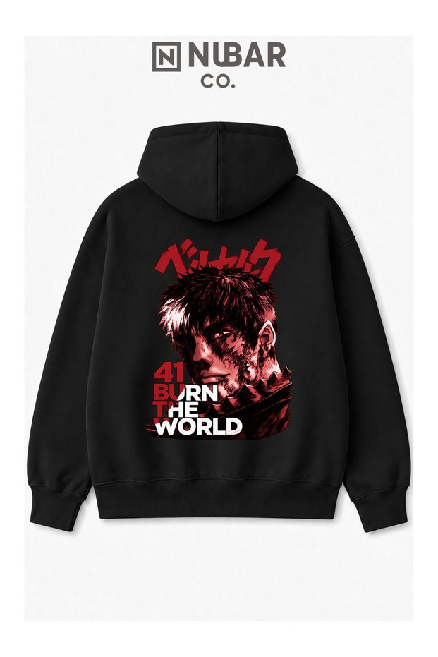 Berserk Anime Printed Premium Design Unisex 3 Thread Threaded Premium Hooded Sweatshirt