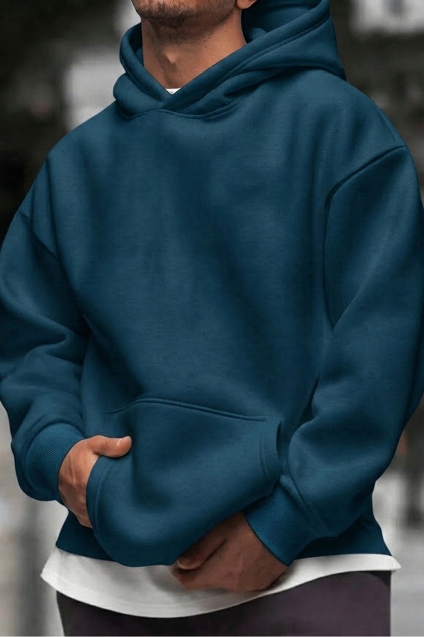 Hanorac BASIC oversize pentru bărbați, 100% bumbac