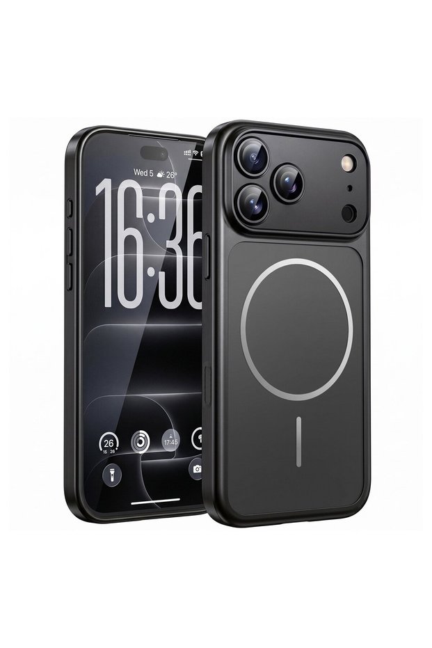 حافظة متوافقة مع هاتف Apple iPhone 18 Pro، غطاء تحويلي بمظهر iPhone 18 Pro باللون الأسود