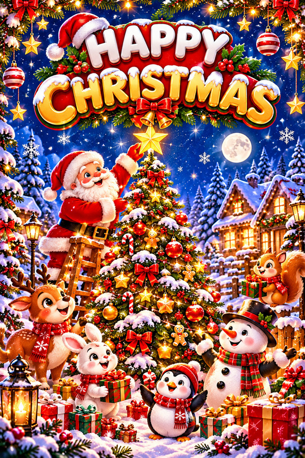 Christmas, New Year, Happy Christmas Decoration, Event School Classroom Fabric Board