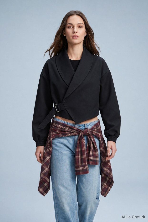 Side Tie Trench Coat 2113 Black