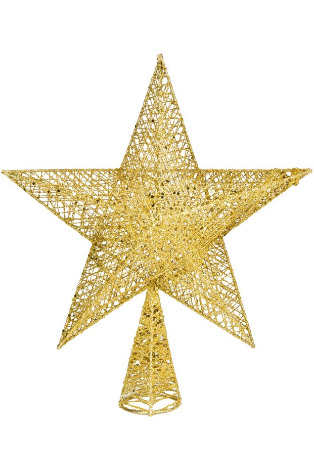 Christmas Ornament Pine Tree Top Ornament Gold 30X35 Cm.