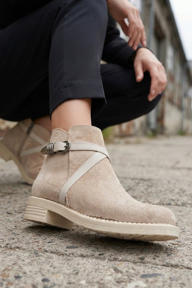 Zrjz01 Premium Orthopedic Zippered Women's Boots Tan Suede